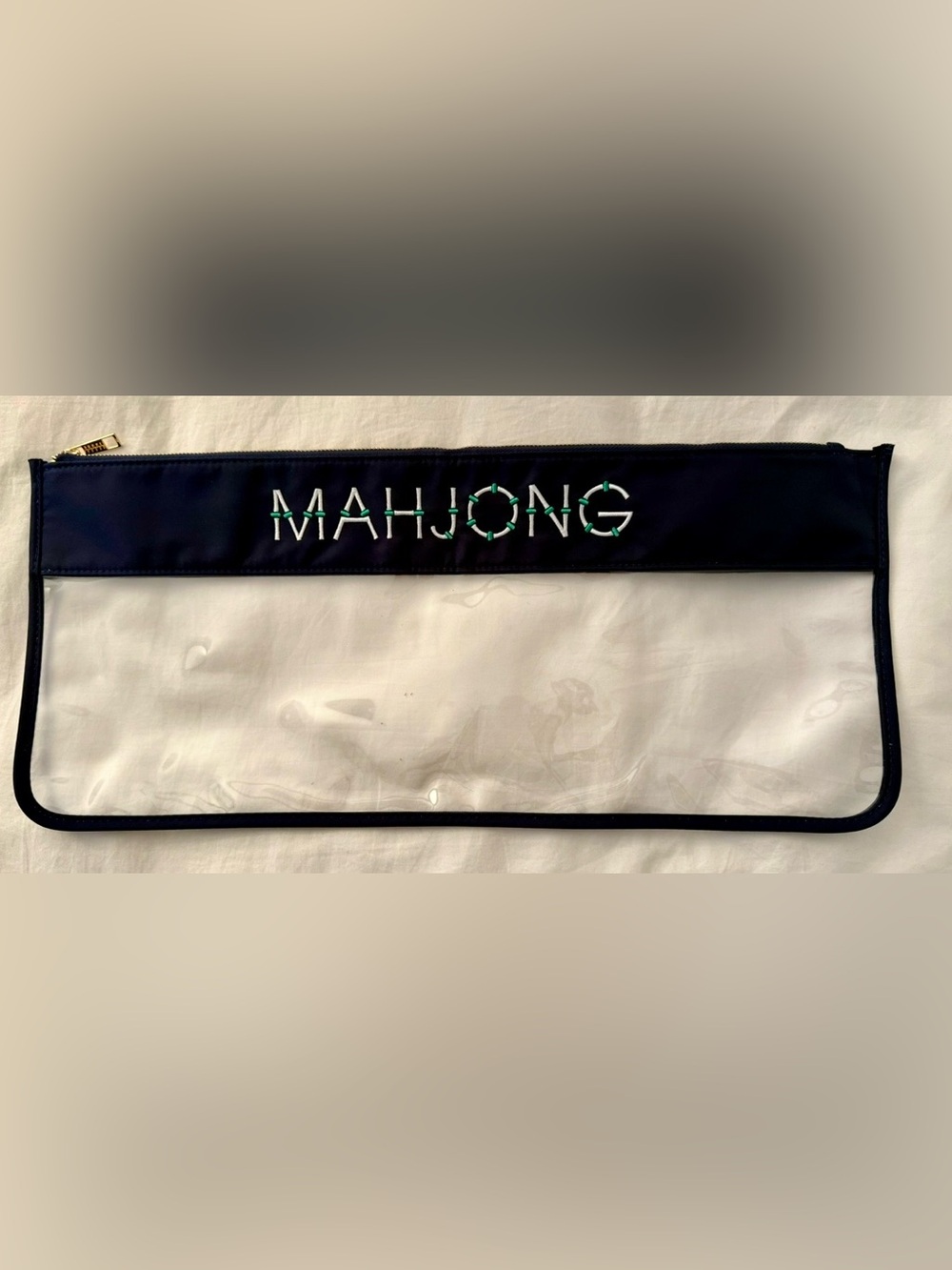 Oh My Mahjong Navy Bamboo Mahjong Tile Bag